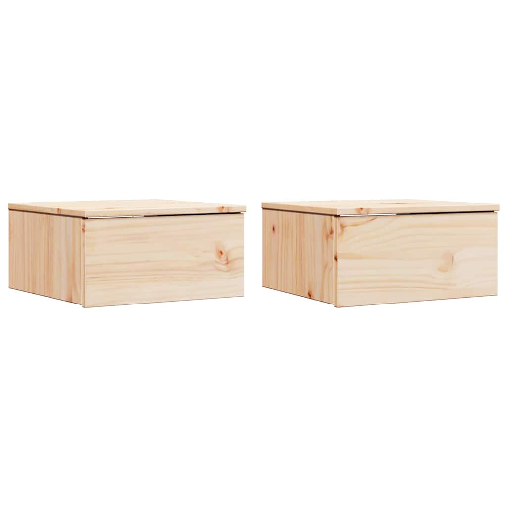Nattbord med skuff 2 pcs Brun 37 x 35 x 18.5 cm Heltre furu