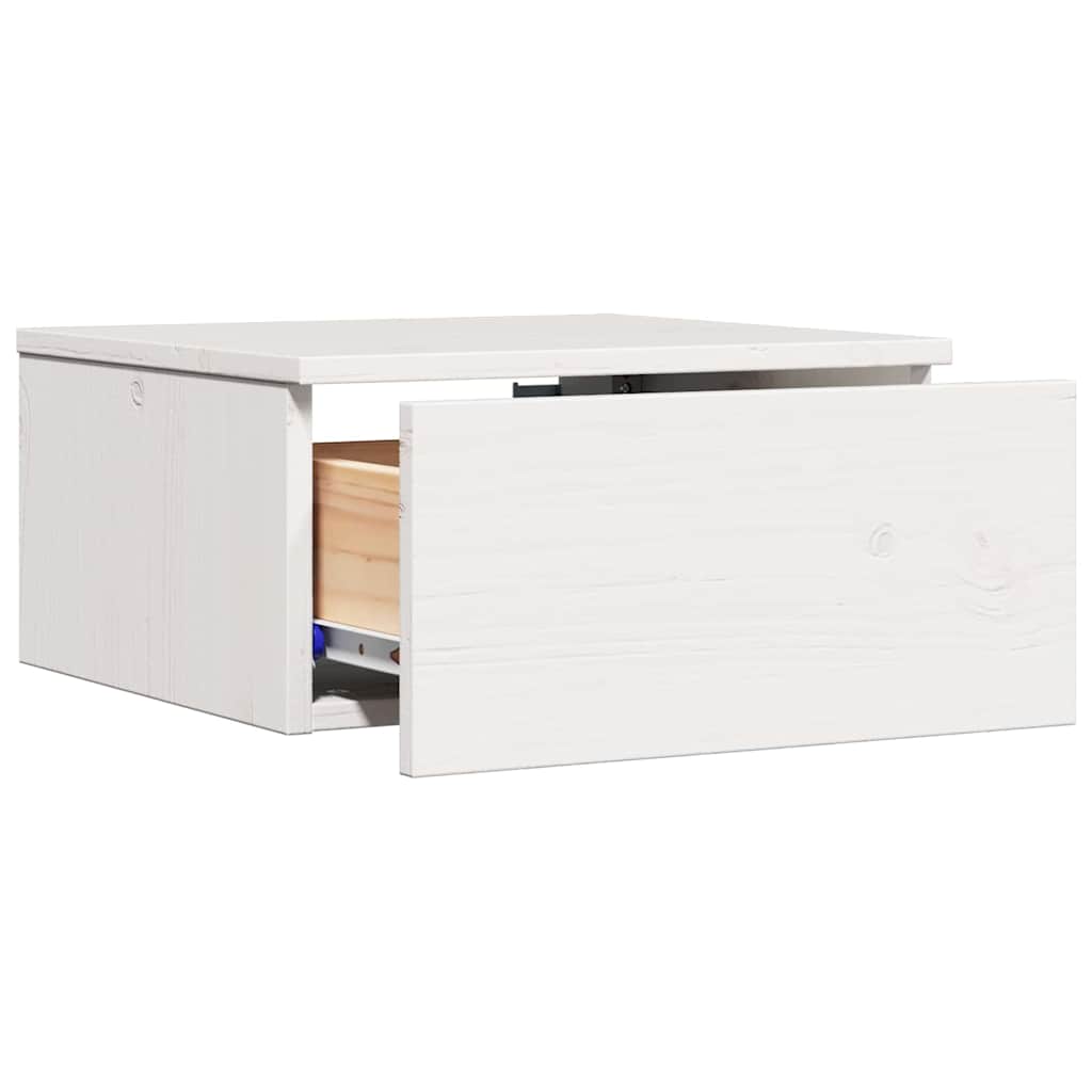 Nattbord med skuff Hvit 37 x 35 x 18,5 cm Heltre furu