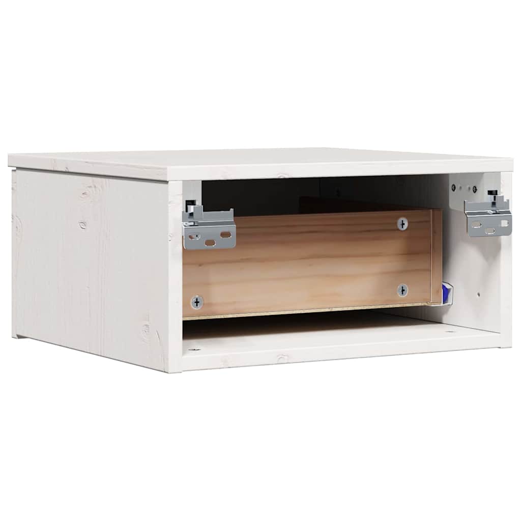 Nattbord med skuff Hvit 37 x 35 x 18,5 cm Heltre furu