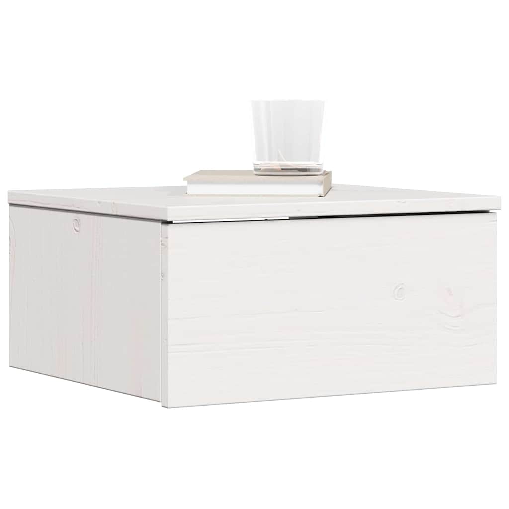 Nattbord med skuff 2 pcs Hvit 37 x 35 x 18,5 cm Heltre furu