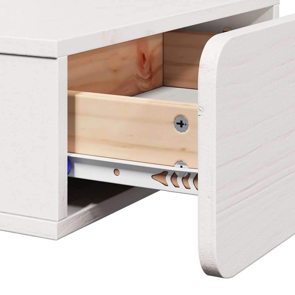 Nattbord med skuff Hvit 44 x 32,5 x 40 cm Heltre furu