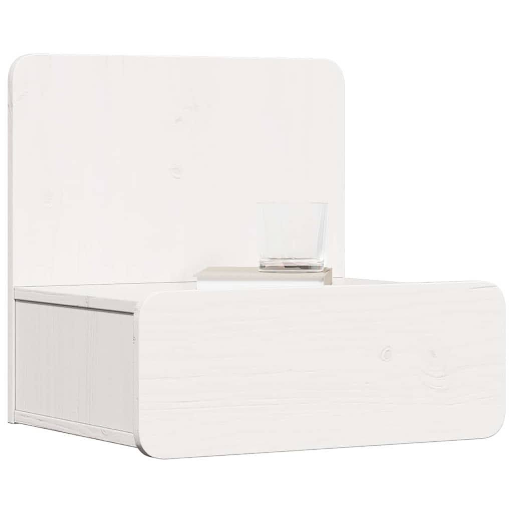 Nattbord med skuff Hvit 44 x 32,5 x 40 cm Heltre furu
