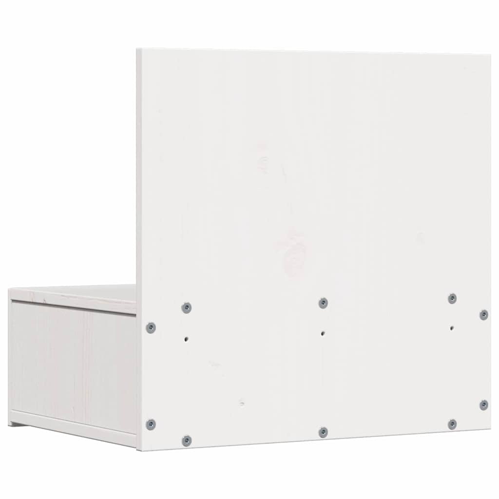Nattbord med skuff Hvit 42 x 32,5 x 40 cm Heltre furu