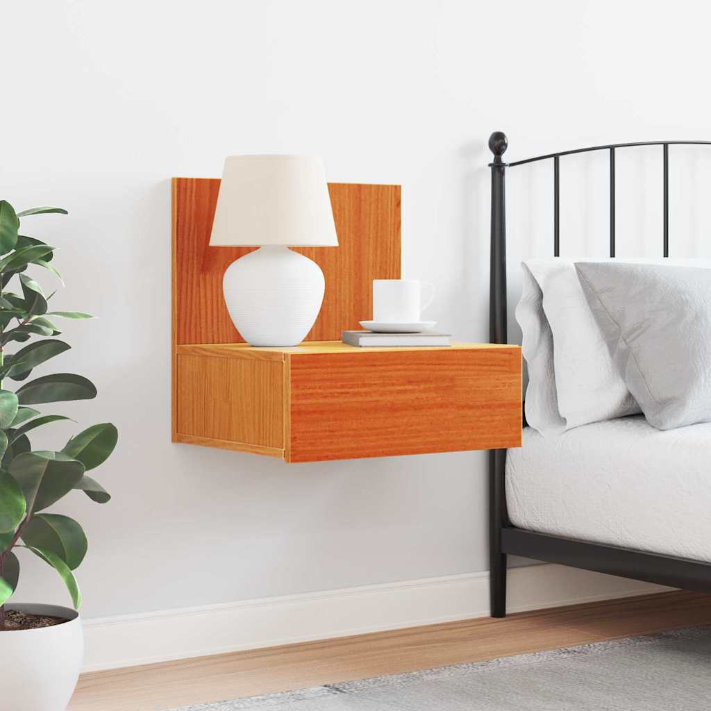Nattbord med skuff Vokset Brun 42 x 32,5 x 40 cm Heltre furu