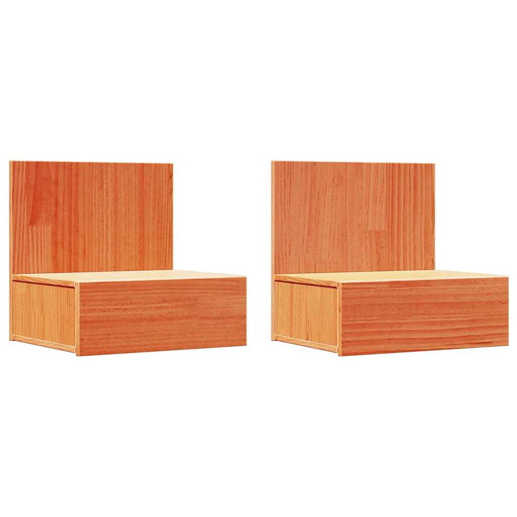 Nattbord 2 pcs Vokset Brun 42 x 32,5 x 40 cm Heltre furu