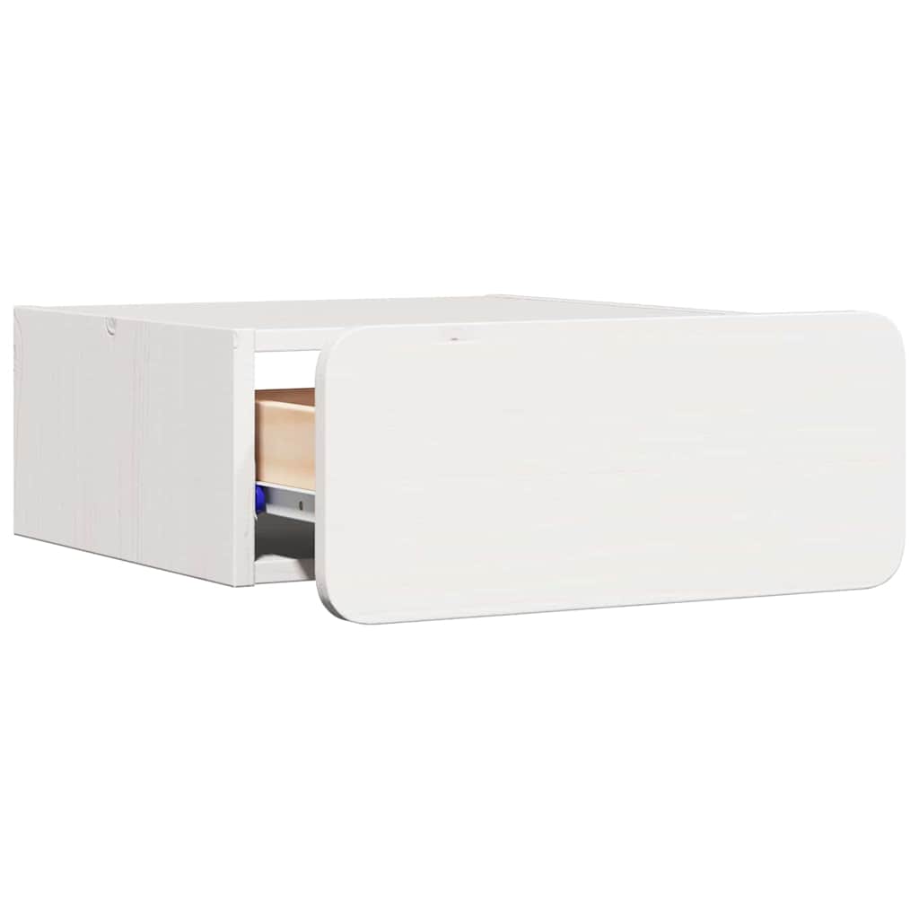 Nattbord med skuff Hvit 39 x 34 x 16,5 cm Heltre furu
