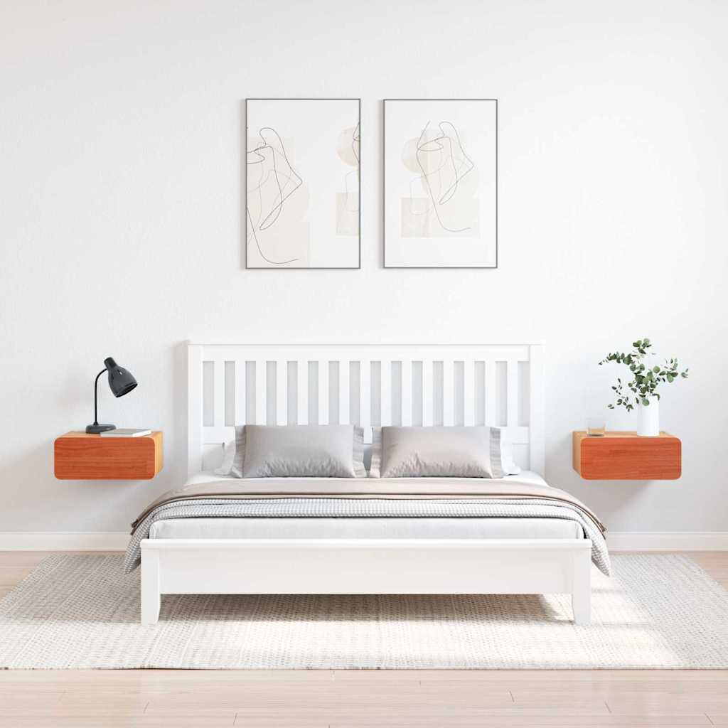 Nattbord 2 pcs Vokset Brun 39 x 34 x 16,5 cm Heltre furu