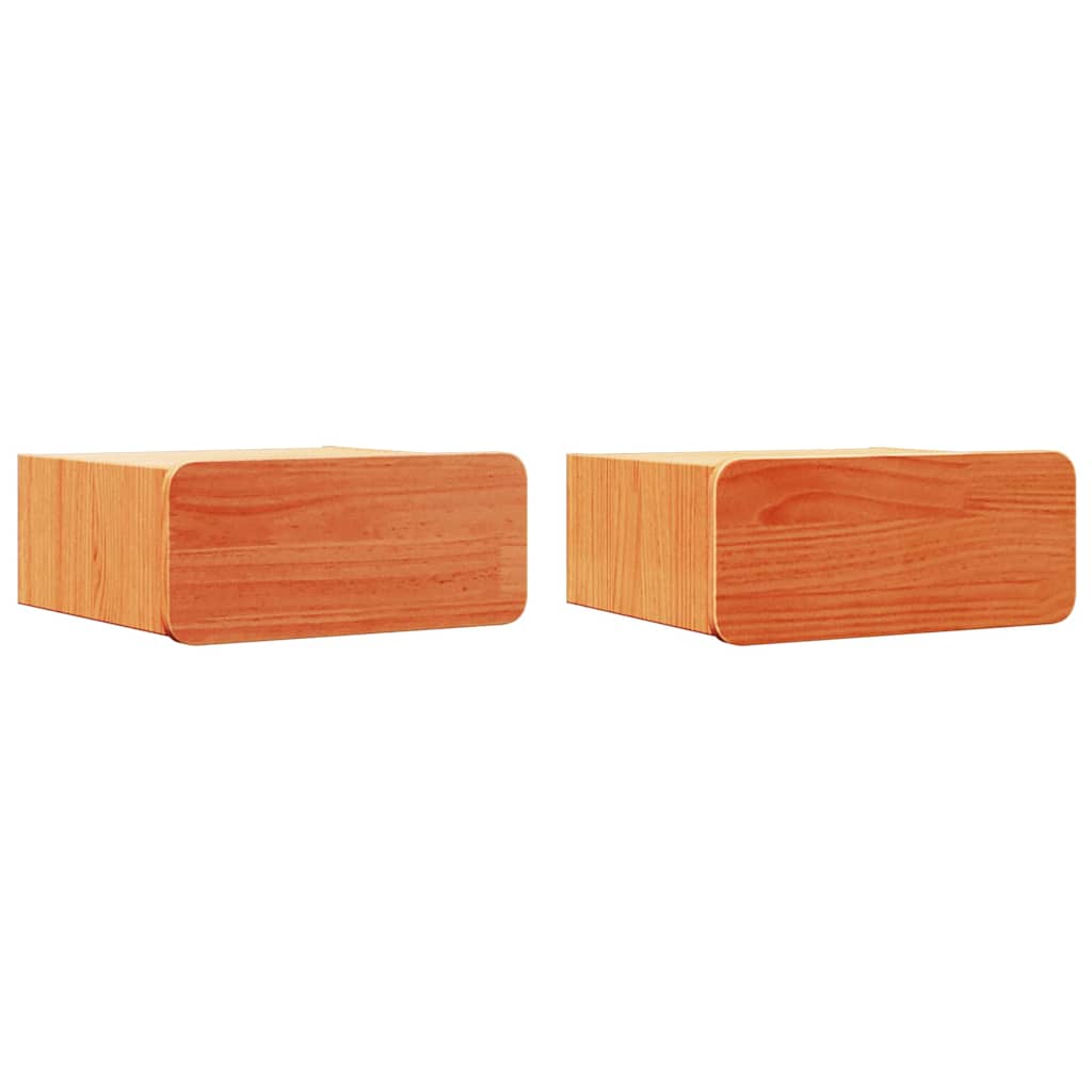 Nattbord 2 pcs Vokset Brun 39 x 34 x 16,5 cm Heltre furu