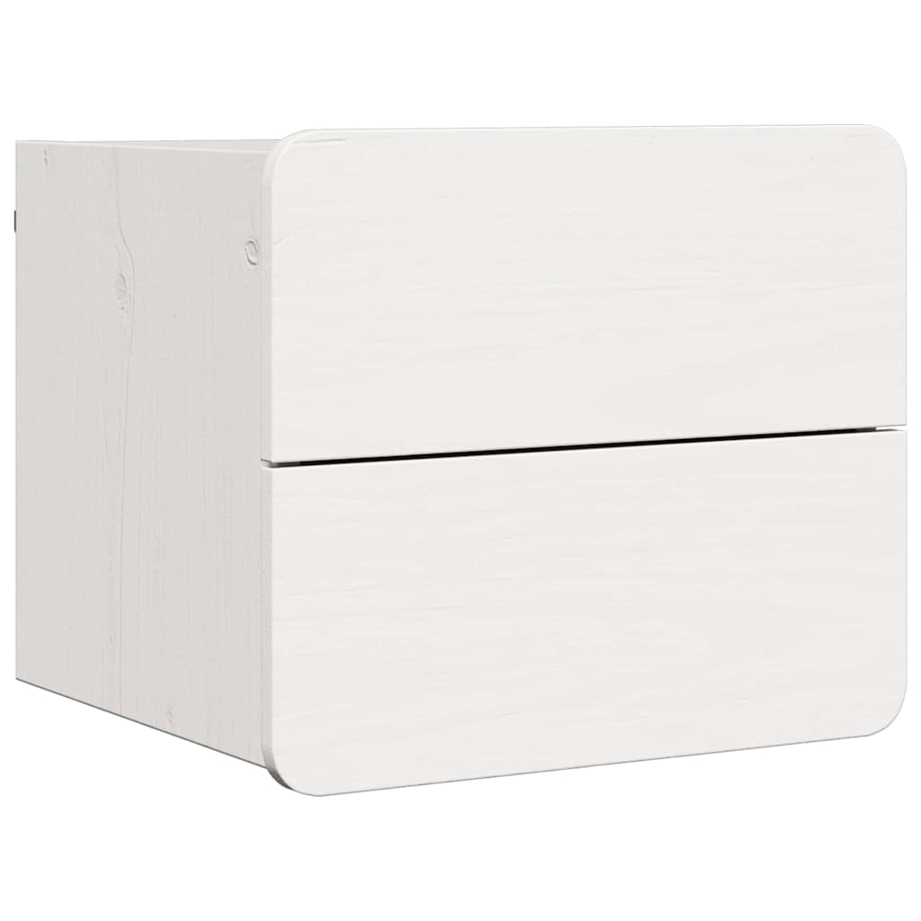 Nattbord med skuff Hvit 39 x 34 x 33 cm Heltre furu