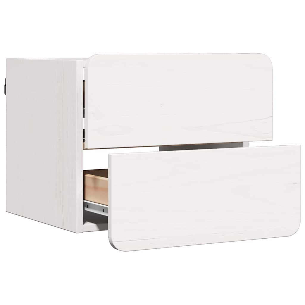 Nattbord med skuff Hvit 39 x 34 x 33 cm Heltre furu