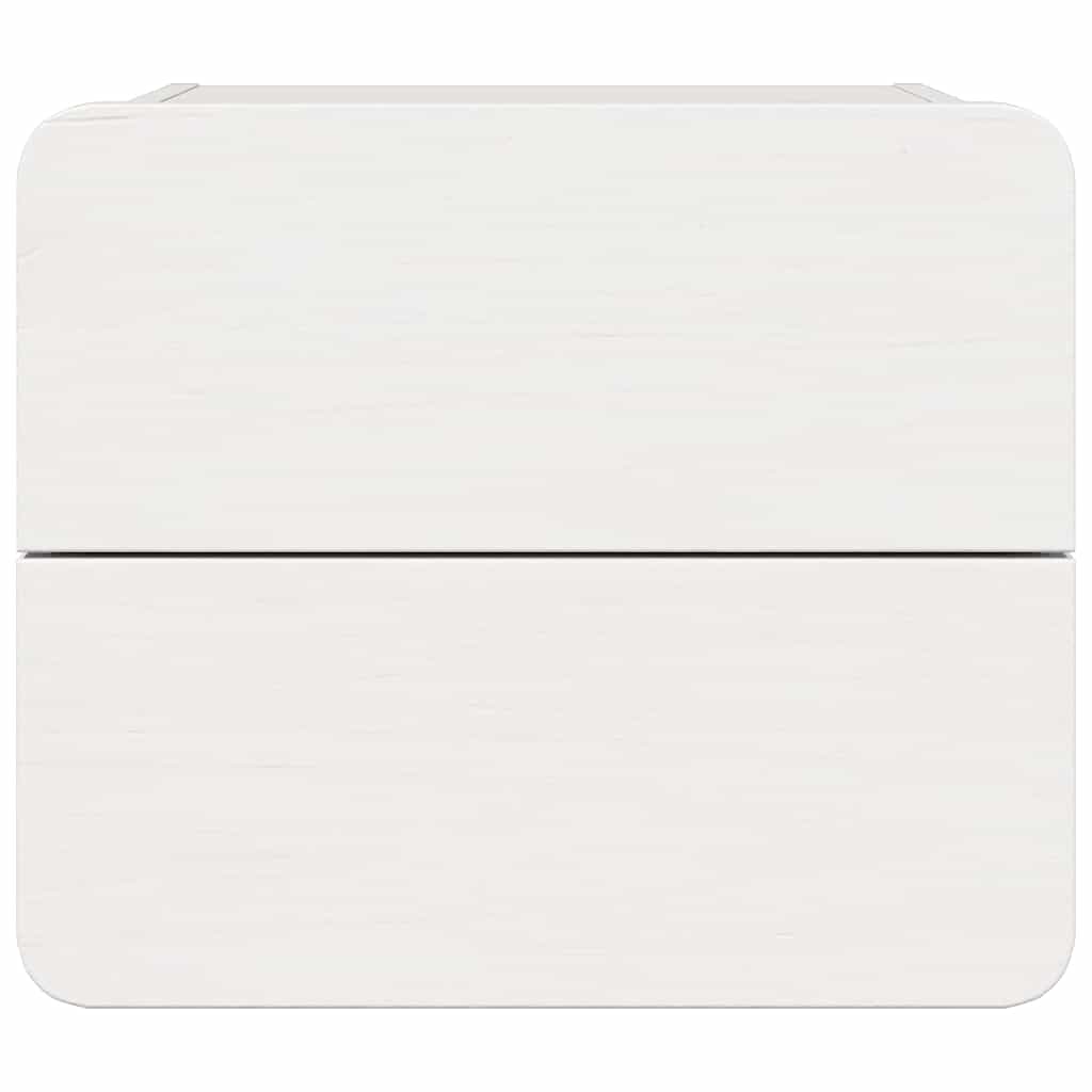 Nattbord med skuff 2 pcs Hvit 39 x 34 x 33 cm Heltre furu