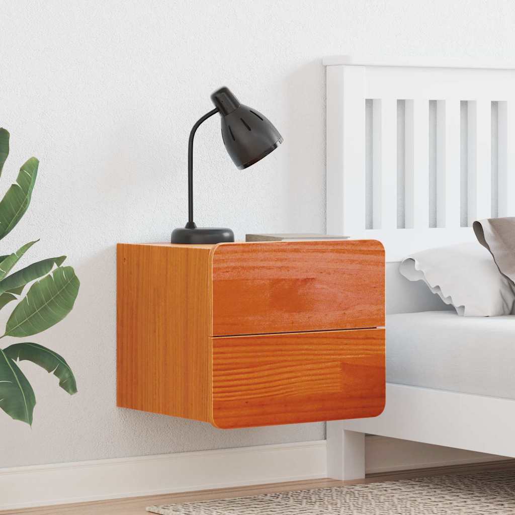 Nattbord med skuff Vokset Brun 39 x 34 x 33 cm Heltre furu