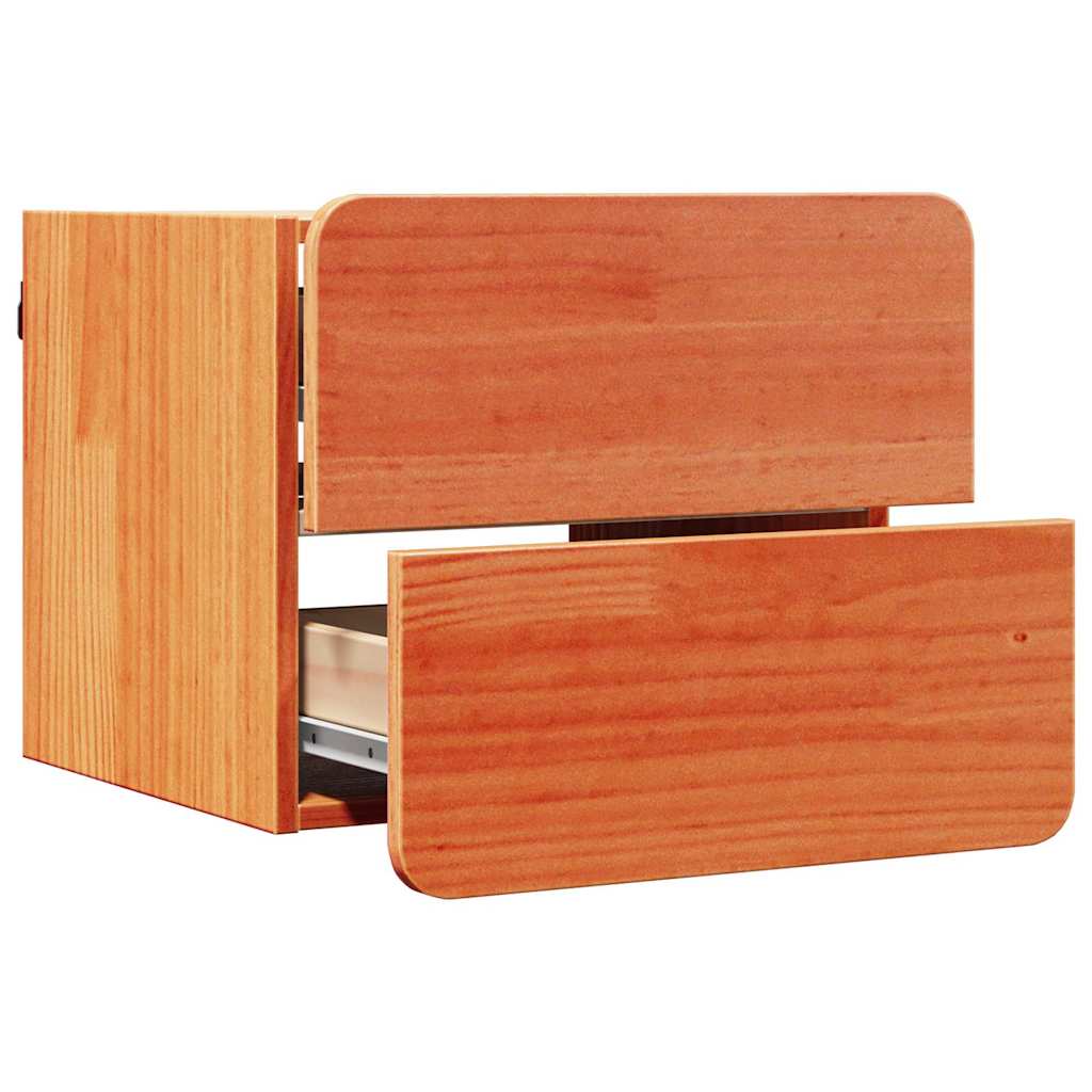 Nattbord med skuff Vokset Brun 39 x 34 x 33 cm Heltre furu