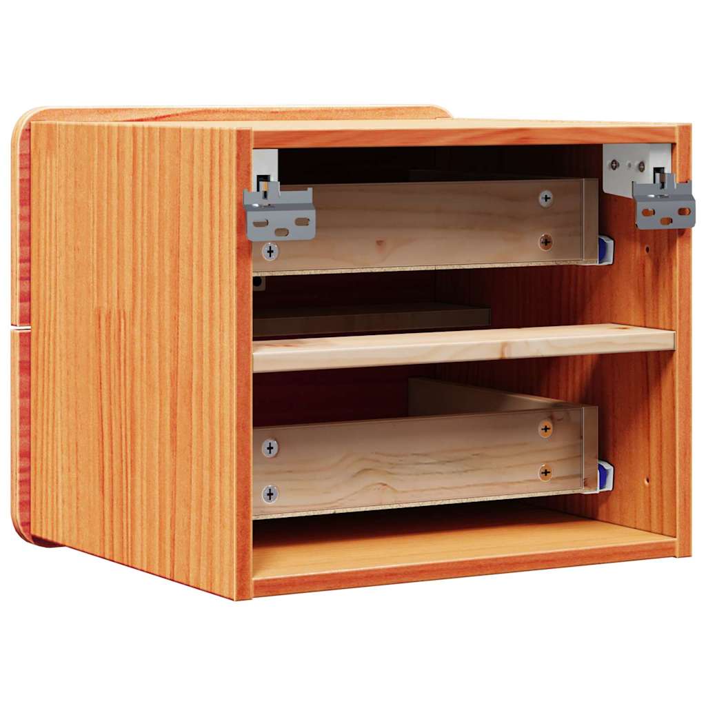 Nattbord med skuff Vokset Brun 39 x 34 x 33 cm Heltre furu