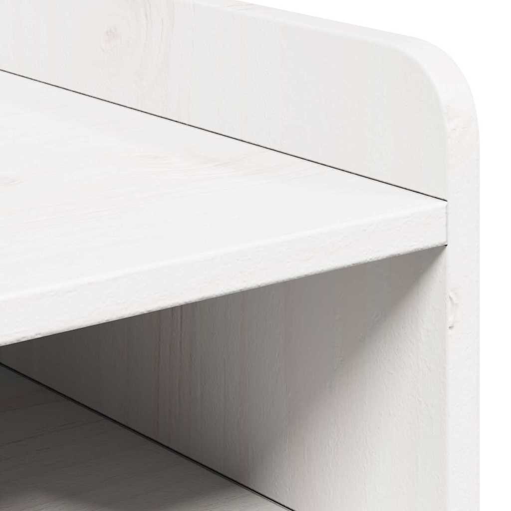 Nattbord med skuff 2 pcs Hvit 38 x 36 x 29,5 cm Heltre furu