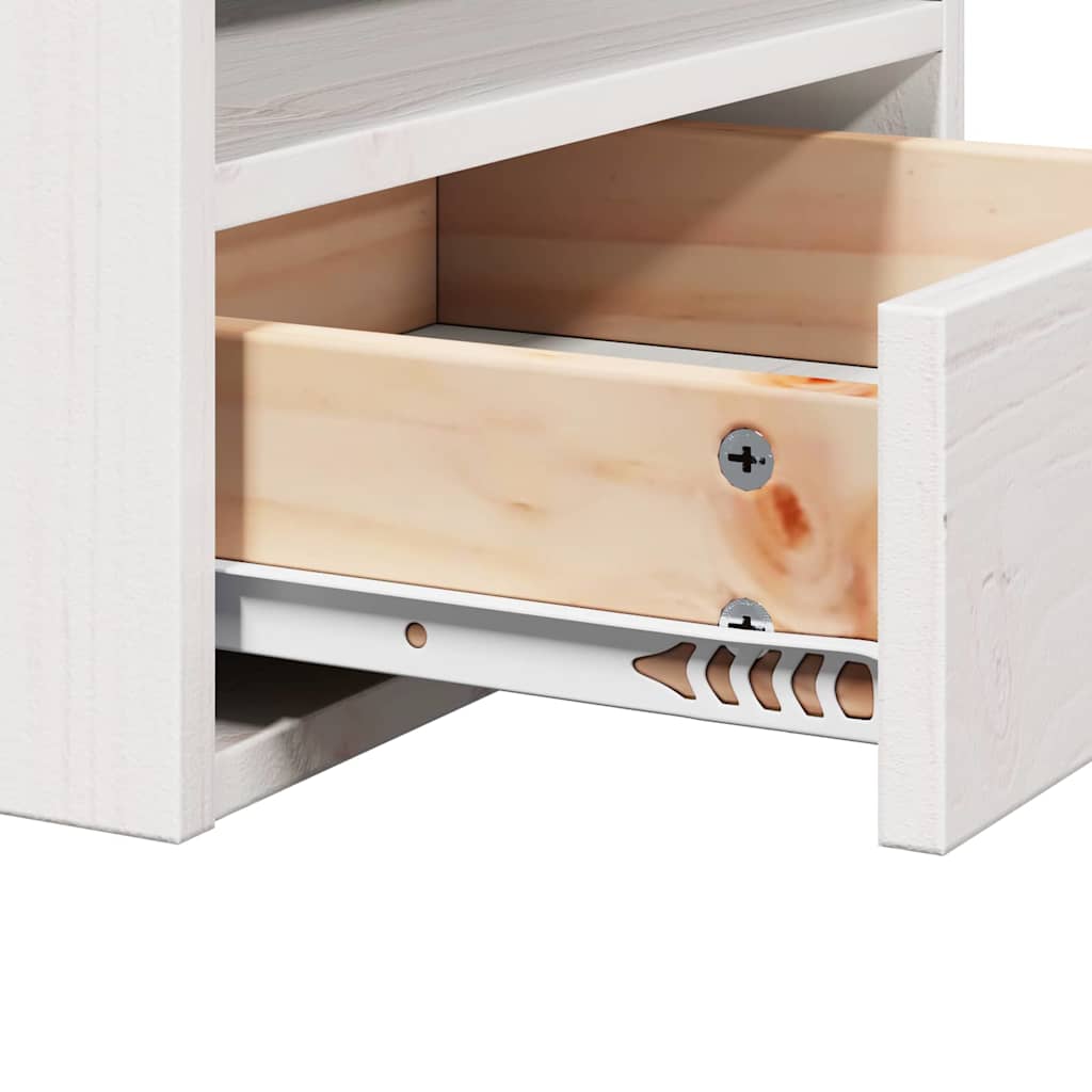 Nattbord med skuff 2 pcs Hvit 38 x 36 x 29,5 cm Heltre furu