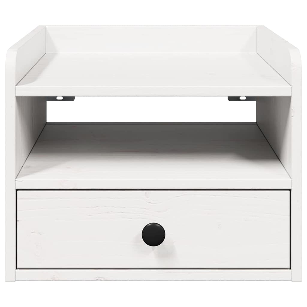 Nattbord med skuff 2 pcs Hvit 38 x 36 x 29,5 cm Heltre furu