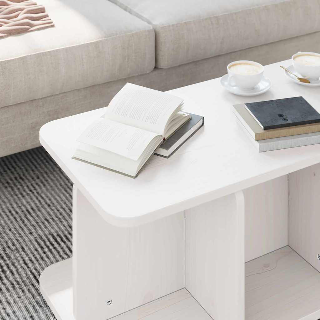 Kaffebord Hvit 80 x 39,5 x 33,5 cm Heltre furu