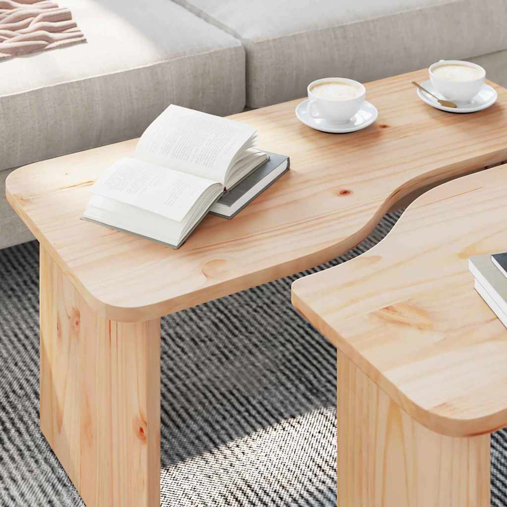Kaffebord 2 pcs Naturlig Heltre furu
