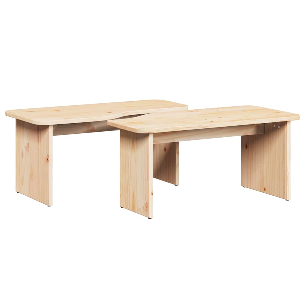 Kaffebord 2 pcs Naturlig Heltre furu