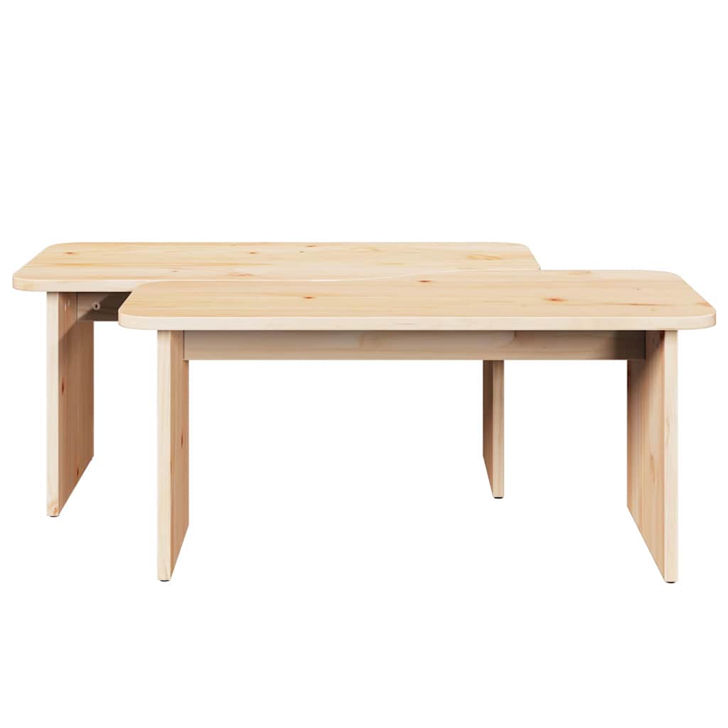 Kaffebord 2 pcs Naturlig Heltre furu