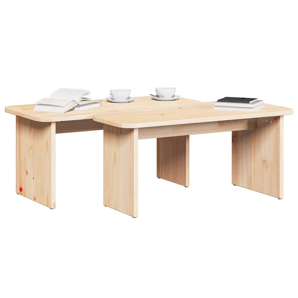 Kaffebord 2 pcs Naturlig Heltre furu