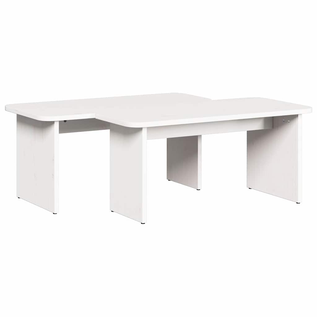 Kaffebord 2 pcs Hvit Heltre furu