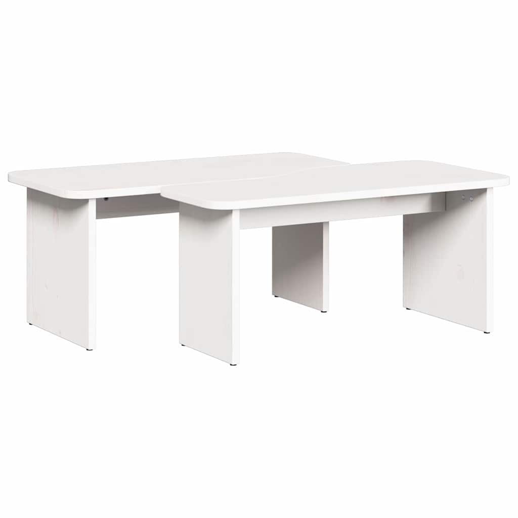 Kaffebord 2 pcs Hvit Heltre furu