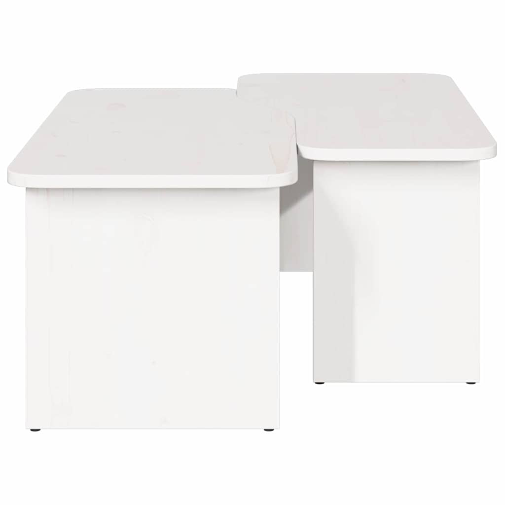 Kaffebord 2 pcs Hvit Heltre furu