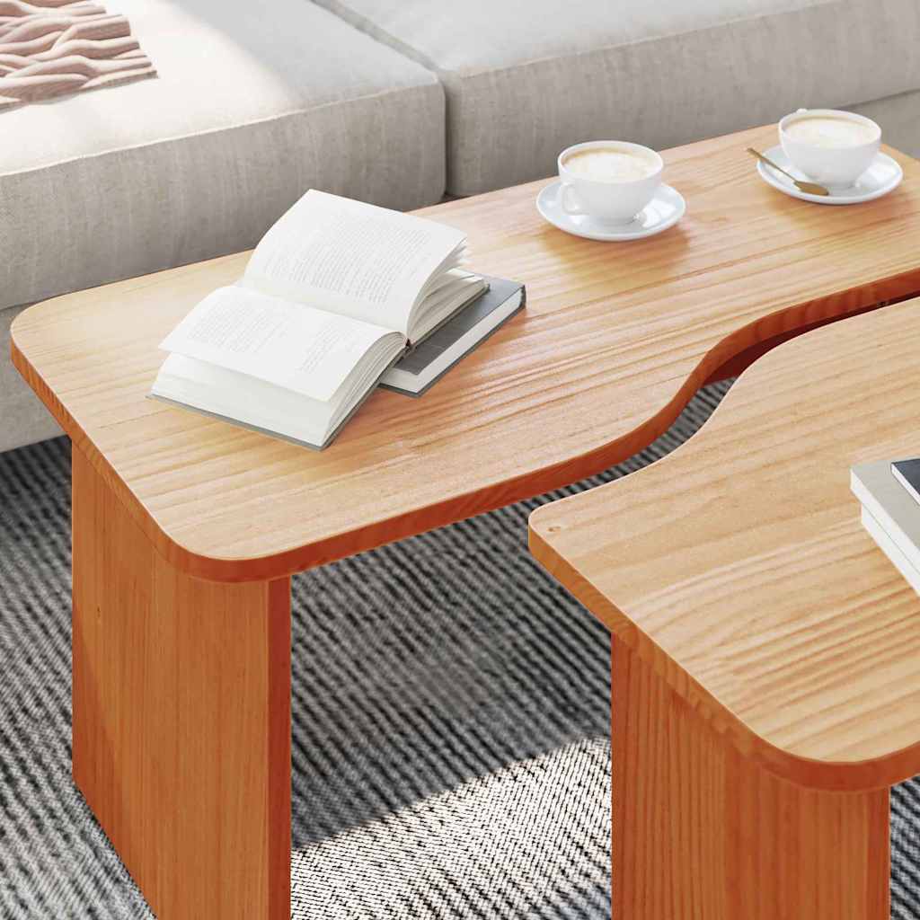 Kaffebord 2 pcs Vokset Brun Heltre furu