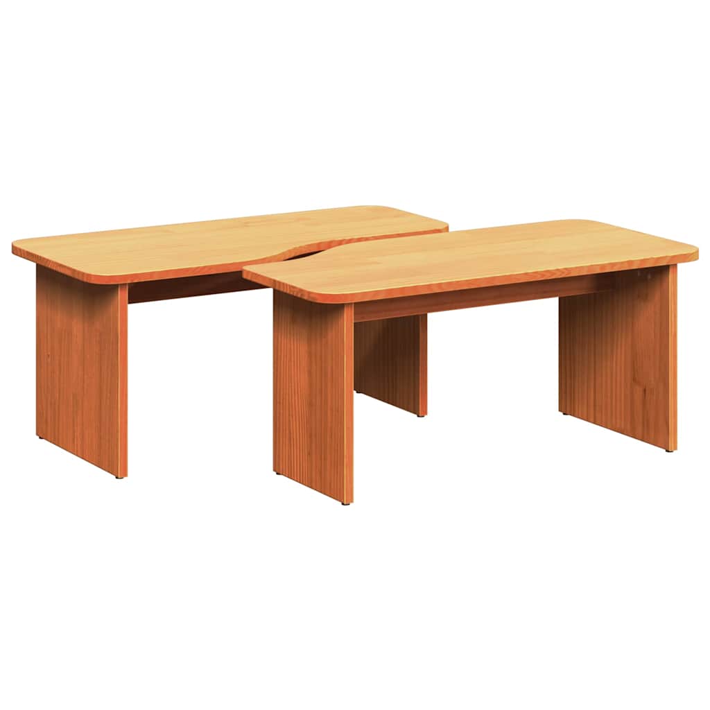 Kaffebord 2 pcs Vokset Brun Heltre furu