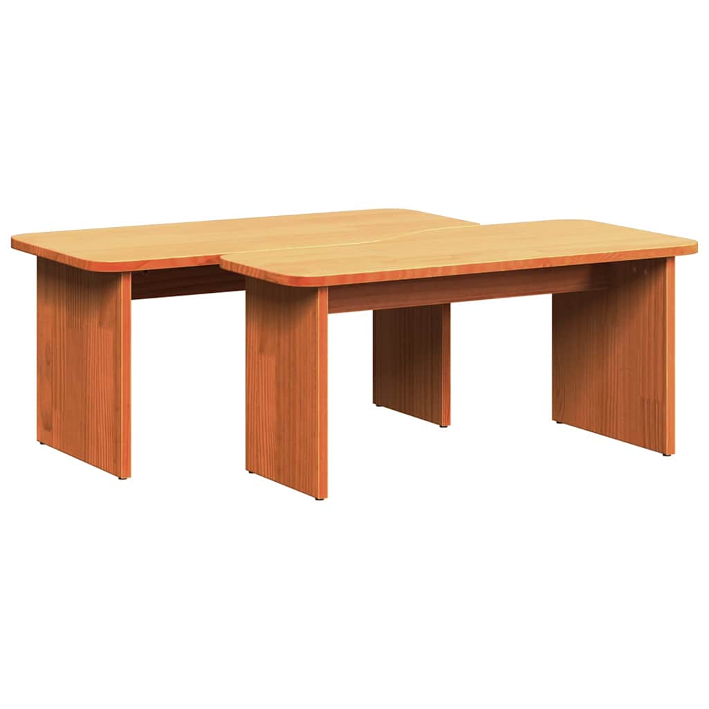 Kaffebord 2 pcs Vokset Brun Heltre furu