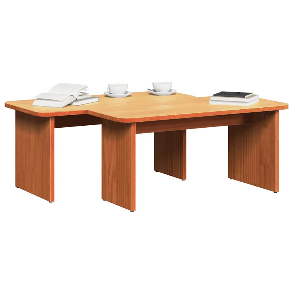 Kaffebord 2 pcs Vokset Brun Heltre furu