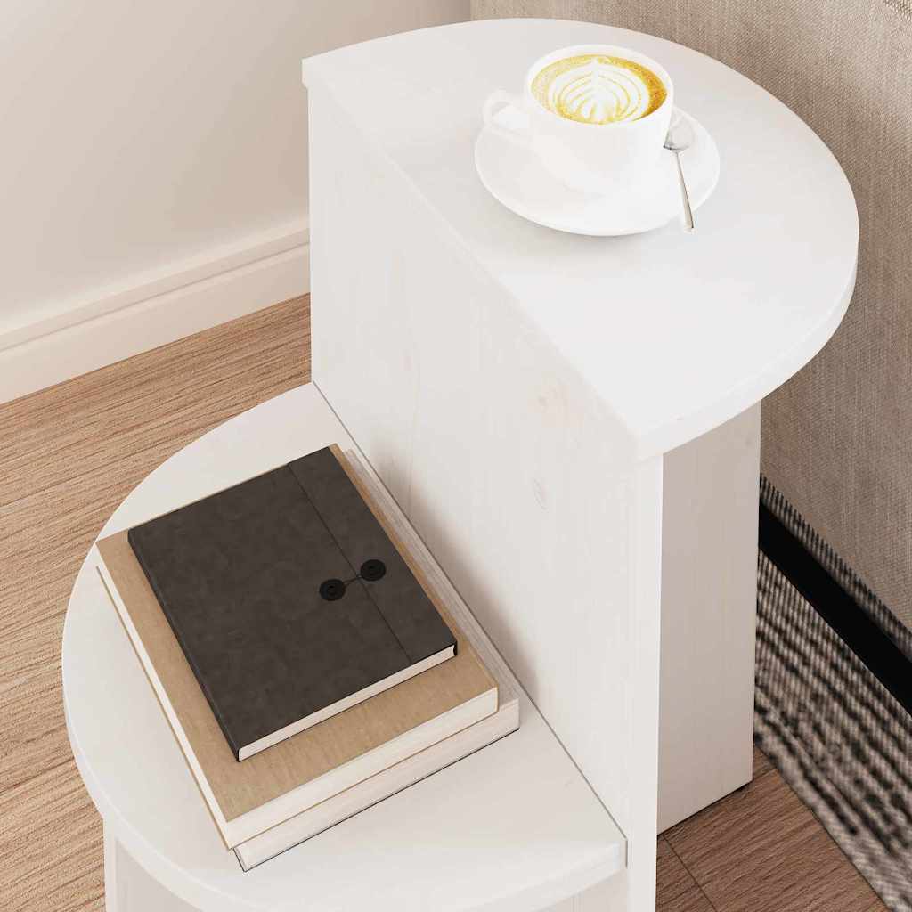 Kaffebord Hvit 50 x 40 x 50 cm Heltre furu