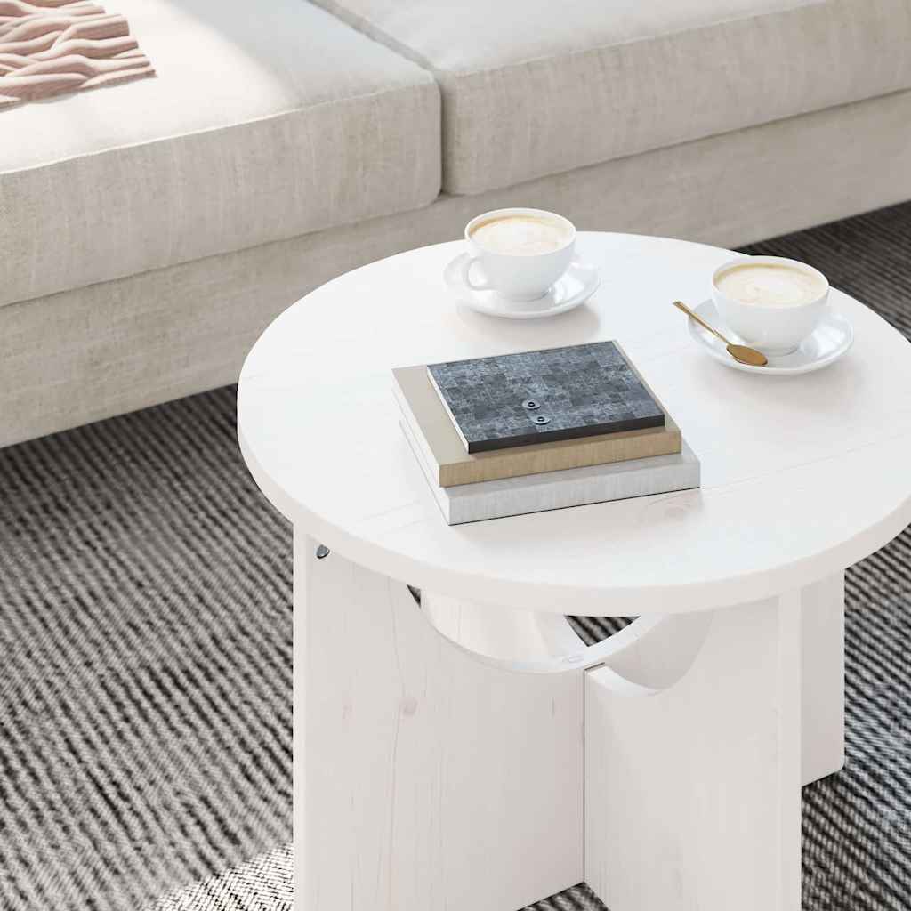 Kaffebord Hvit 50 x 50 x 35 cm Heltre furu