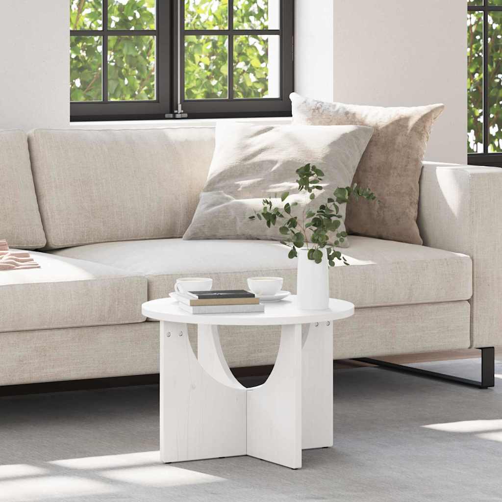 Kaffebord Hvit 50 x 50 x 35 cm Heltre furu