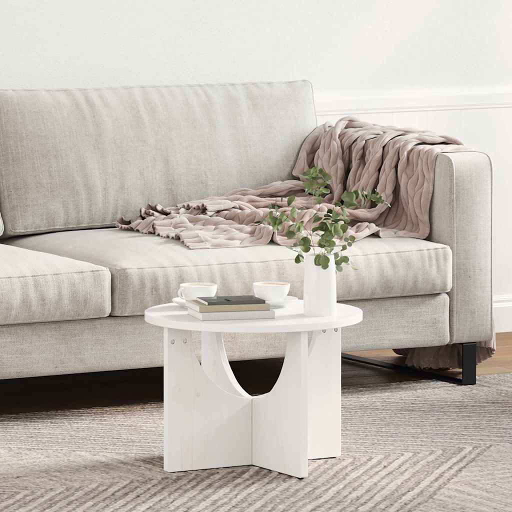 Kaffebord Hvit 50 x 50 x 35 cm Heltre furu