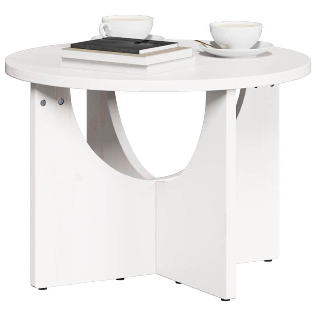 Kaffebord Hvit 50 x 50 x 35 cm Heltre furu
