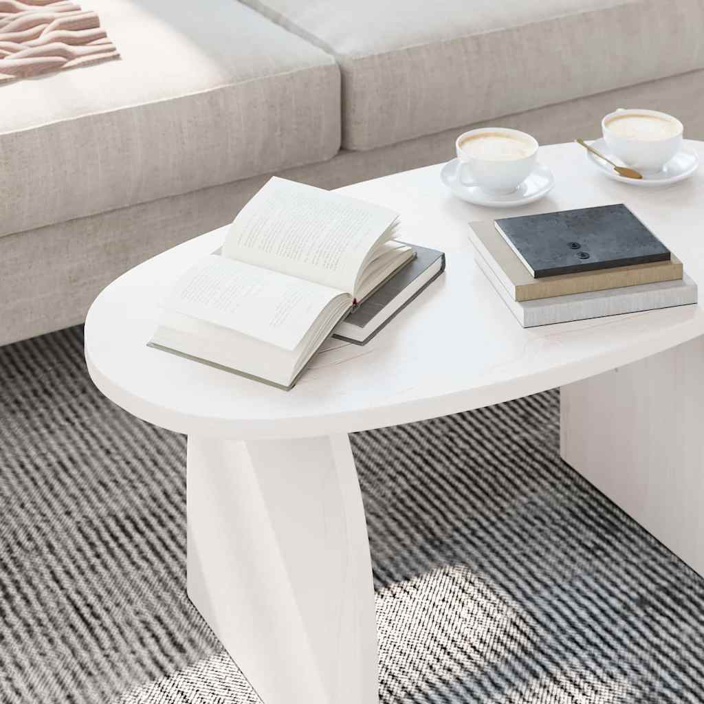 Kaffebord Hvit 80 x 40 x 35 cm Massiv furu