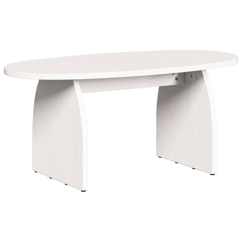 Kaffebord Hvit 80 x 40 x 35 cm Massiv furu
