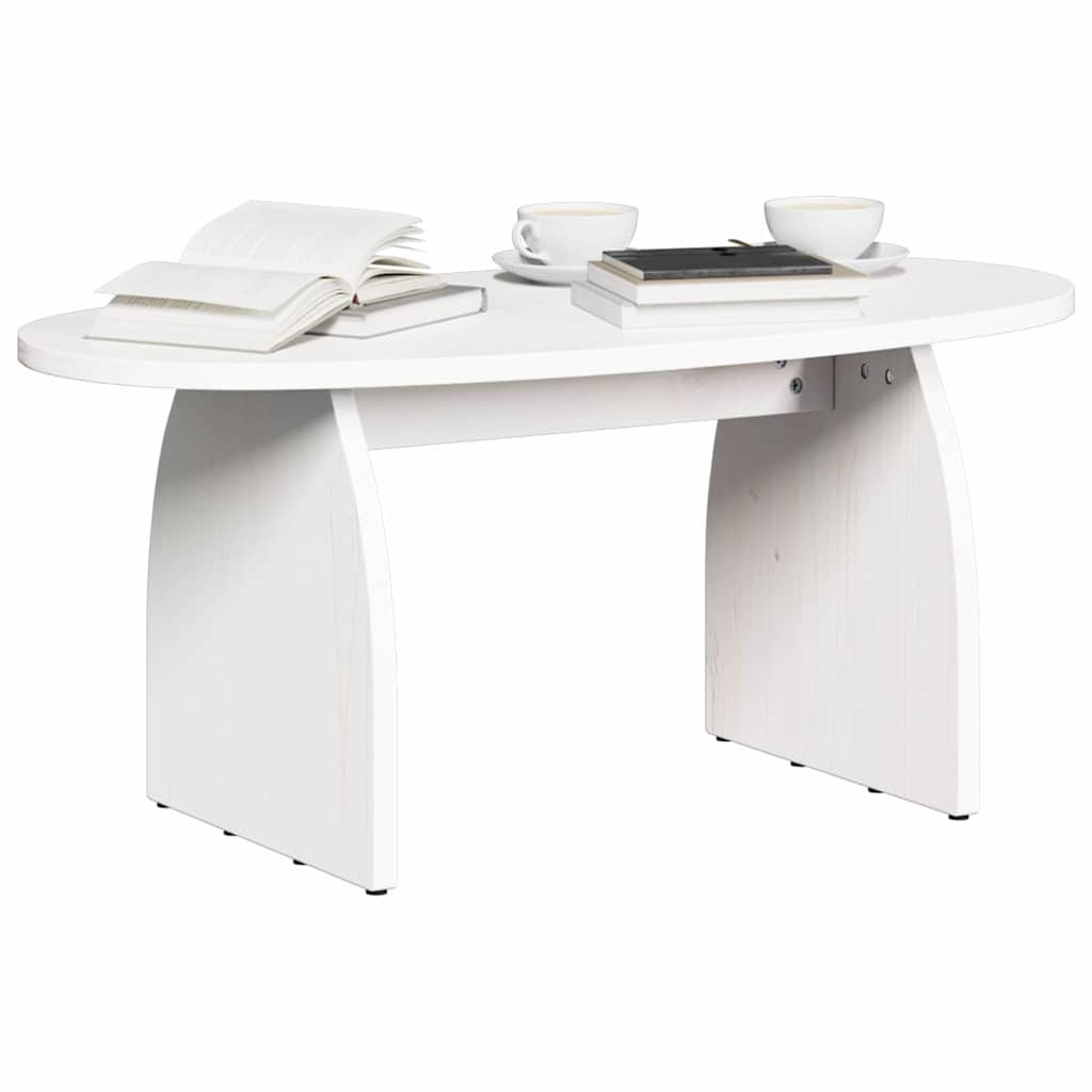 Kaffebord Hvit 80 x 40 x 35 cm Massiv furu