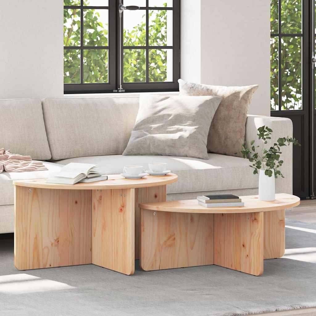 Kaffebord 2 pcs Naturlig Heltre furu