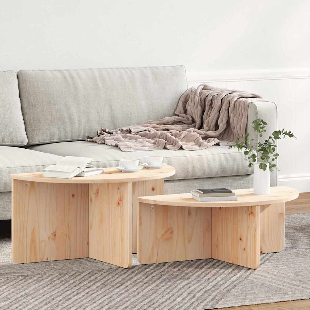 Kaffebord 2 pcs Naturlig Heltre furu
