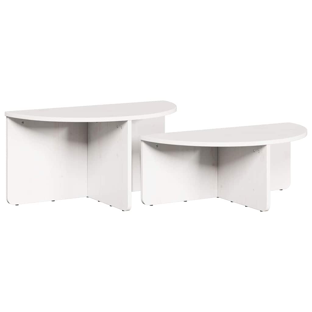Kaffebord 2 pcs Hvit Heltre furu