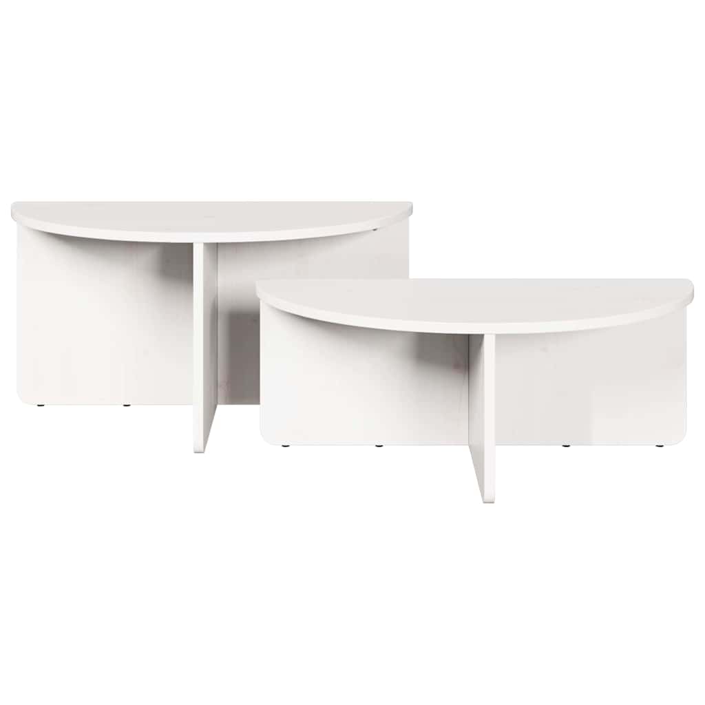 Kaffebord 2 pcs Hvit Heltre furu