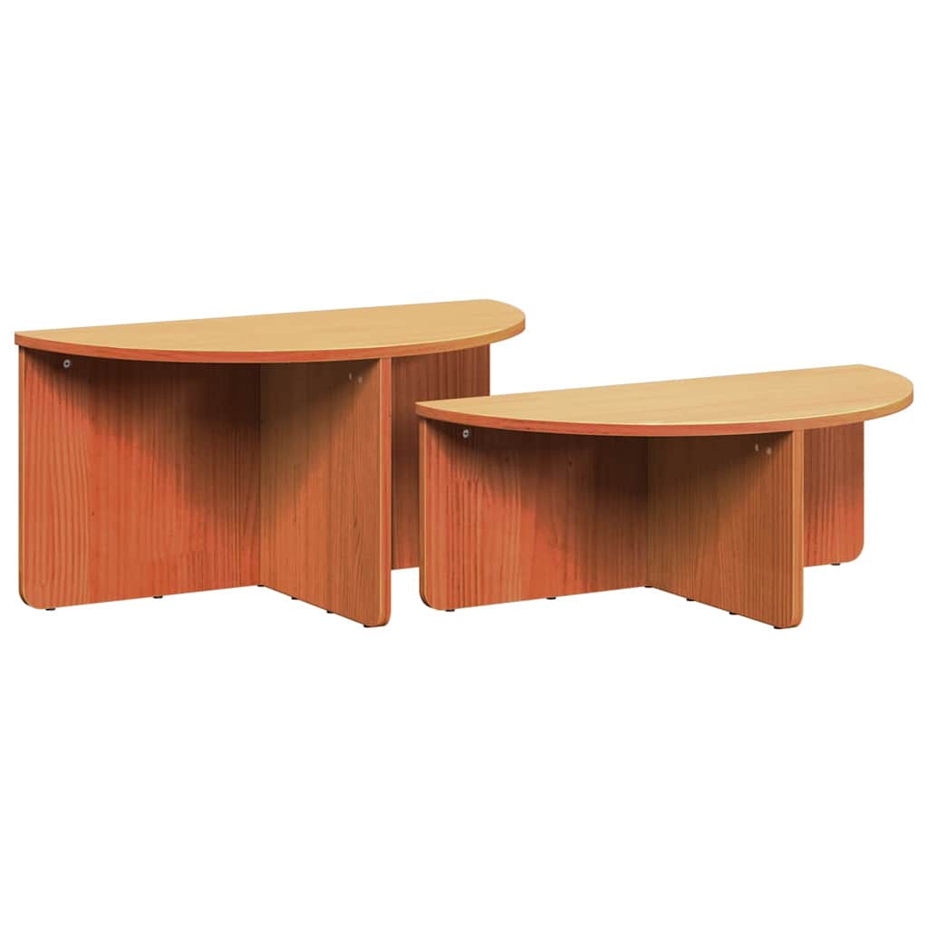Kaffebord 2 pcs Vokset Brun Heltre furu