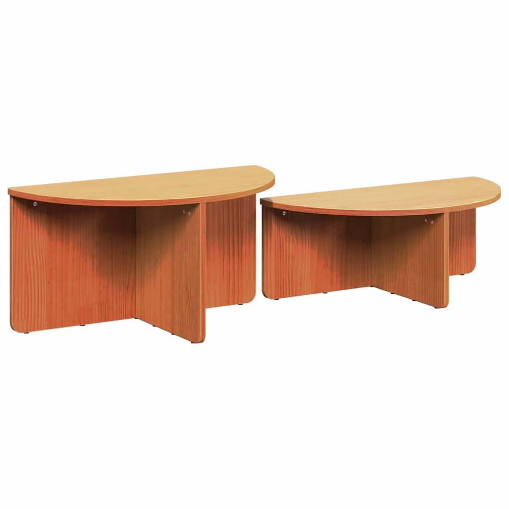 Kaffebord 2 pcs Vokset Brun Heltre furu
