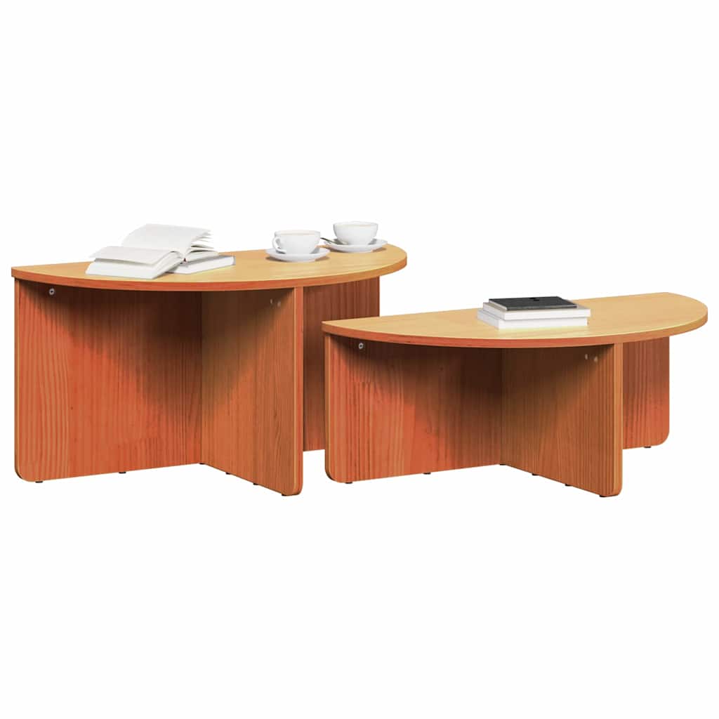 Kaffebord 2 pcs Vokset Brun Heltre furu