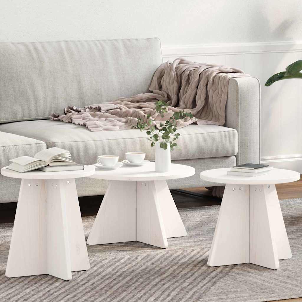 Kaffebord 3 pcs Hvit
