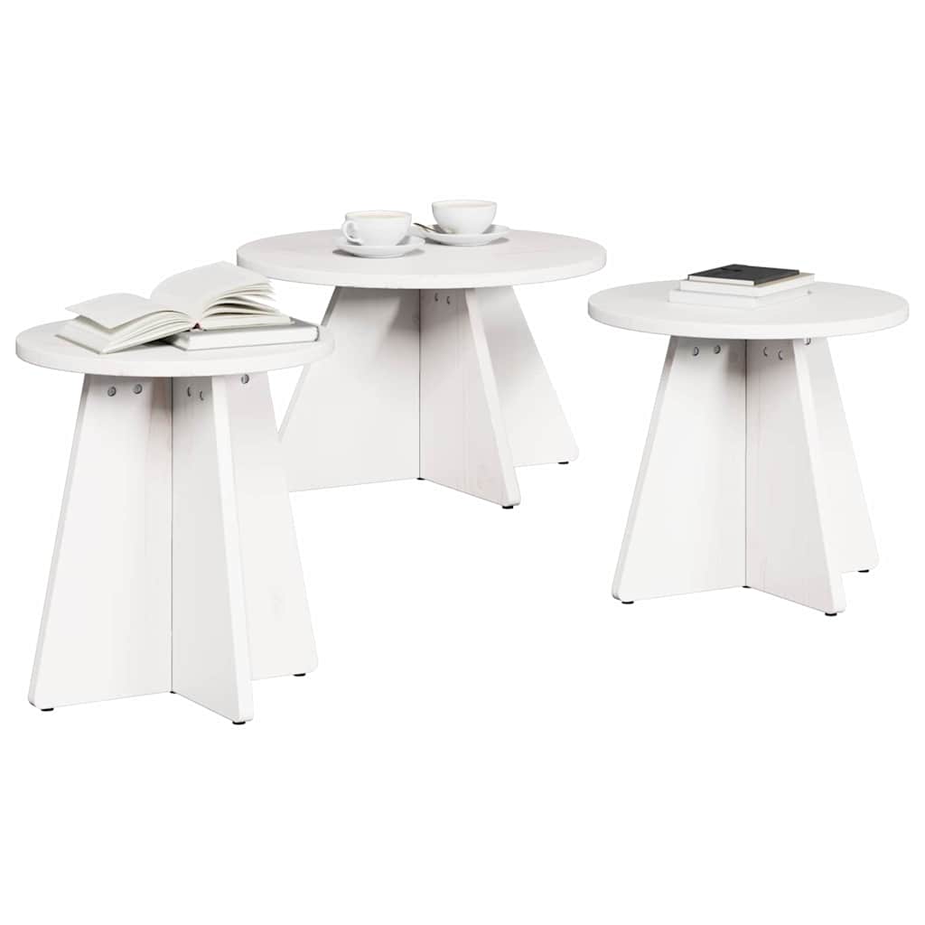 Kaffebord 3 pcs Hvit